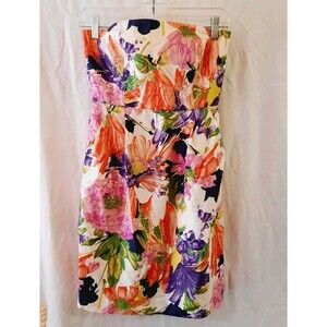 J Crew Womens Size 2 Silk Floral Strapless Ella Dress Beautiful